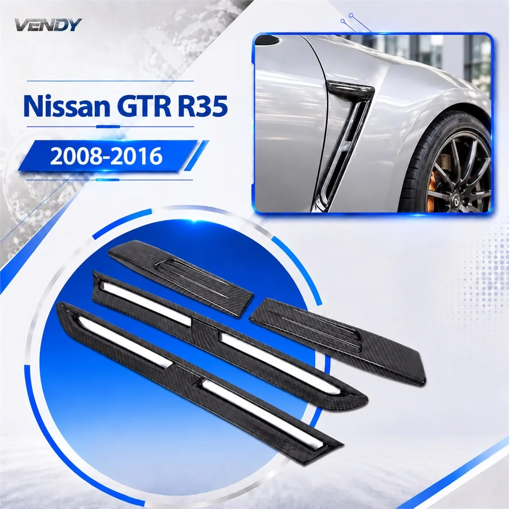 Real Carbon Fiber For Nissan GTR R35 2008-2016 Side Fender Sticker Cover Trim Modified Parts Accessories