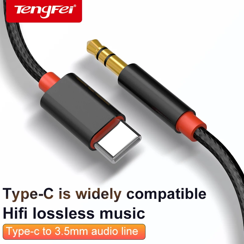 USB Type C to 3.5mm Audio Cable Audio Aux Cable For Samsung S20 S10 Car Headphone Speaker Wire Line 3.5 Jack Aux USBC Audio Cord