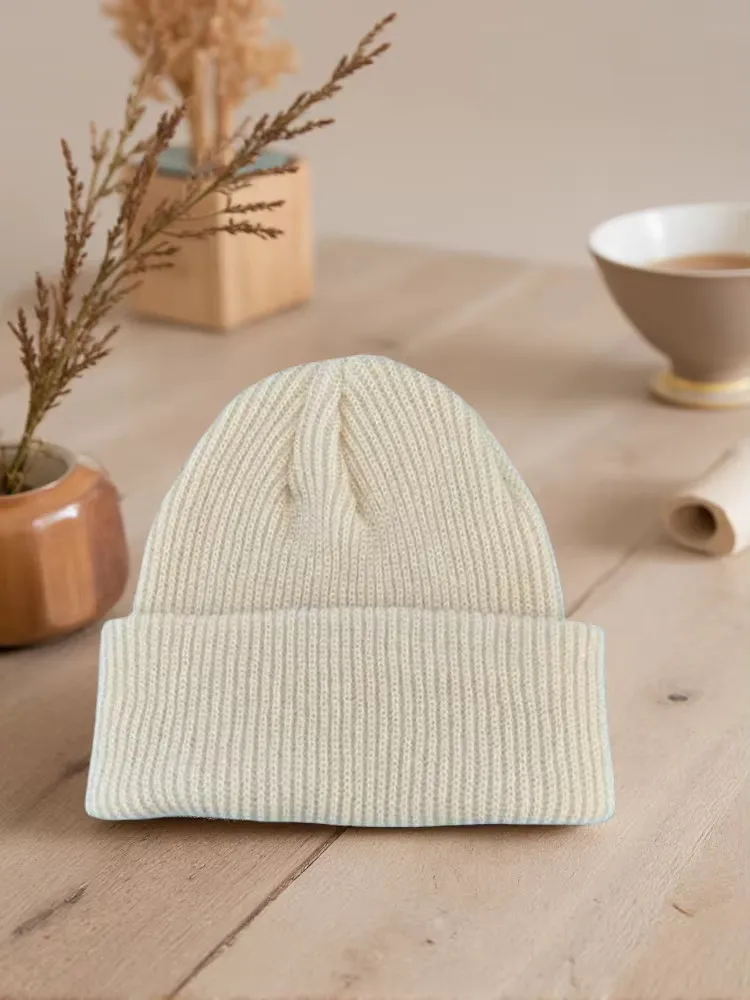 Short Ribbed Knitted Color Caps for Autumn Winter Unisex Warm Melon Head Cap Knit Beanie Hat for Men And Women