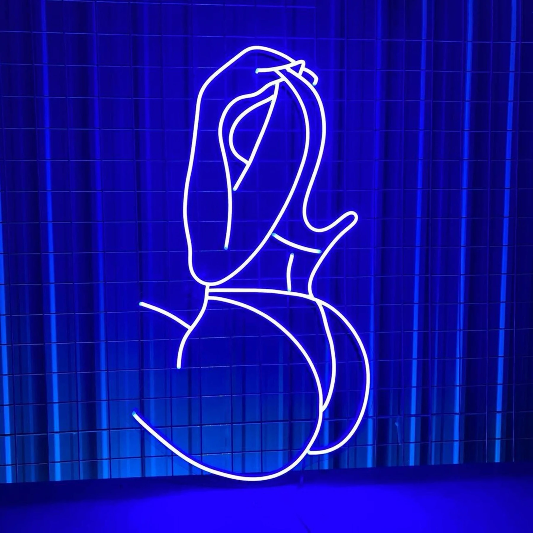 Sexy Woman Neon Sign Woman Posing Line Art Wall Decor Custom Sexy Woman Body Sign Game Room Girl Room Wall Hanging