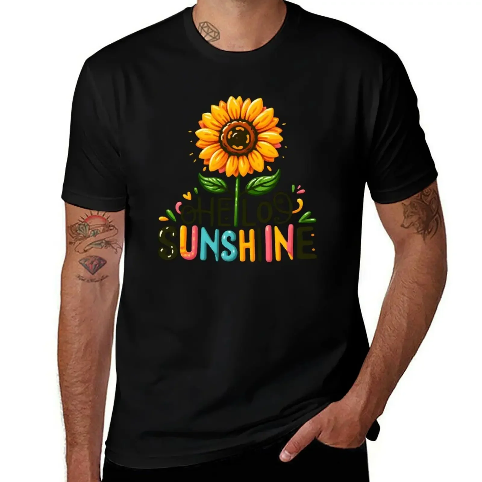 

sunshine, sunflower, hello, ola T-Shirt Clothing T-shirts oversize croswit shirt man shirts men