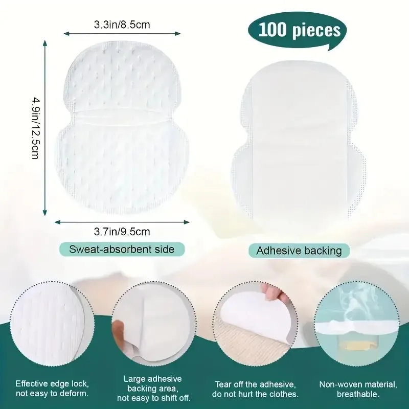 10/200pcs Unisex Summer Sweat Pads Deodorants Underarm Anti Perspiration Sweat Pads Disposable Armpit Absorb Useful Shield Pads image 3