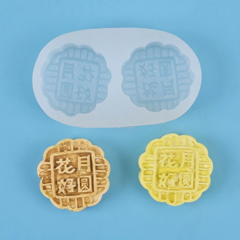 Kx4b mooncake molde silicone diy feito à mão cristal resina epóxi moldes ferramenta cozimento chocolate bolo açúcar