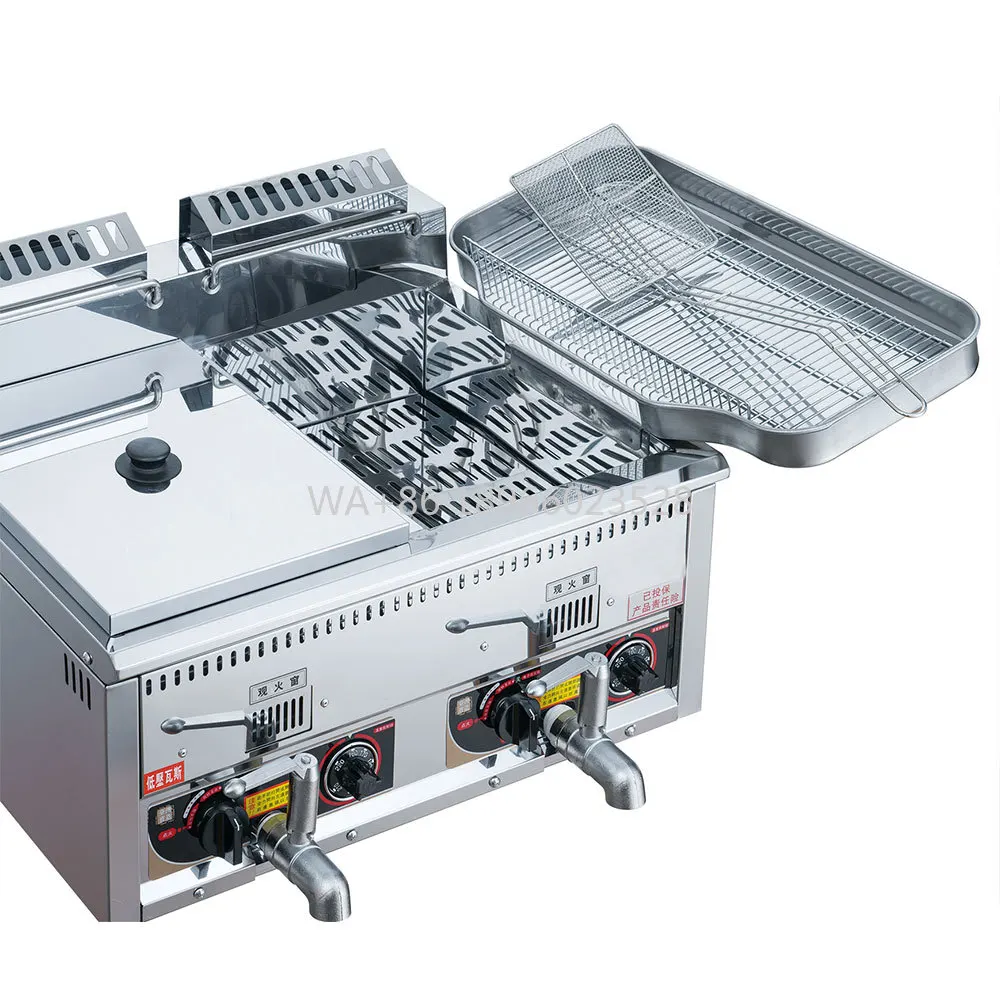 

Equipment Commercial Gas Fryer Price Malaysia Double 2 Basket Fried Chicken Tortilla Chips Deep Fat Frying