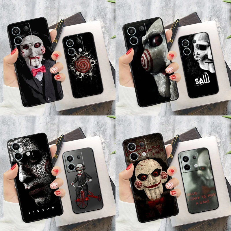 Jigsaw Saw Horror Case For Xiaomi Redmi Note 14 12 11 9 10 13 Pro 9S 10S 11S 12S Redmi 14C 10C 12C 13C Cover