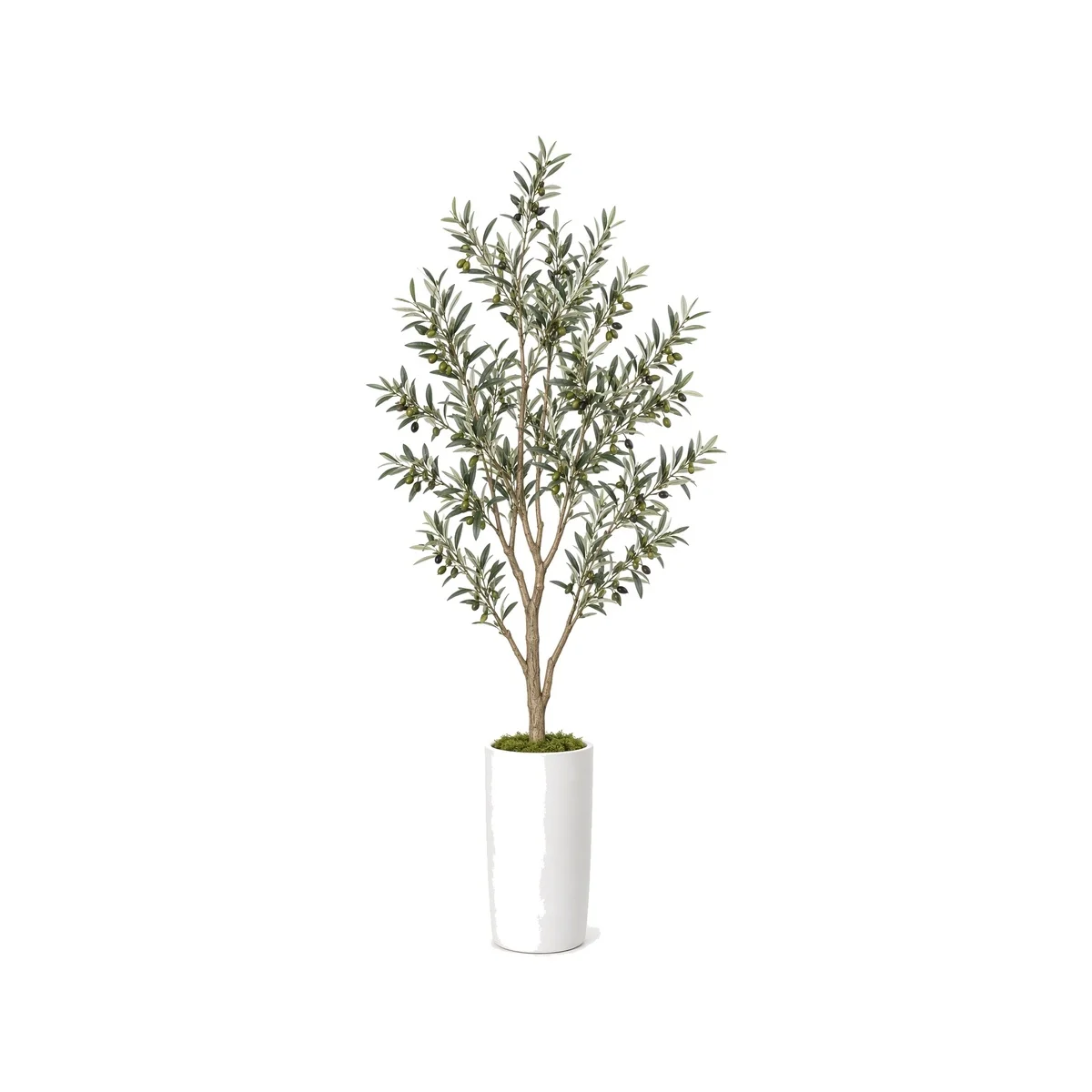 Artificial Olive Tree 213cm Faux Olive Plant Lifelike Silk Leaves with Planter Indoor Outdoor Home Office Decor