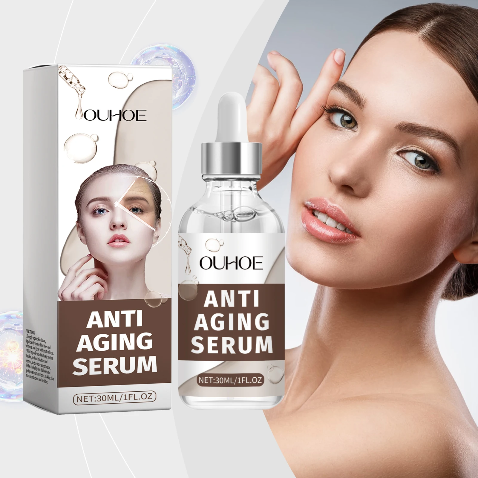Anti-Aging Serum - 30ml/1 fl oz Facial Treatment with Hyaluronic Acid & Peptides, Wrinkle Reduction, Firming & Brightening