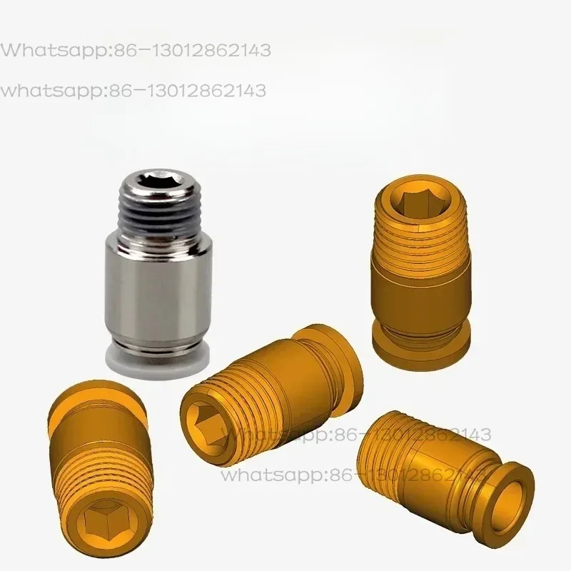Cylindrical tracheal joint POC round thread straight through 6-01 8-02 10-03 12-04 pneumatic quick insert circular    15PCS