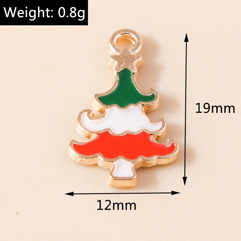 20 Stück gemischte niedliche Emaille-Weihnachtsbaum-Anhänger für die Schmuckherstellung, Tropfenohrringe, Halsketten, Armbänder, DIY-Bastelzubehör – Detail 12