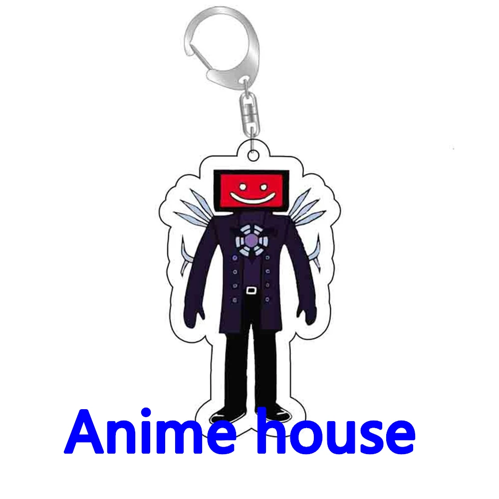 New Anime Skibidi Toilet Keychain Acrylic Keyring Figure Skibidi Dop Toy Pendant for Man Pendant Keyring Trinke