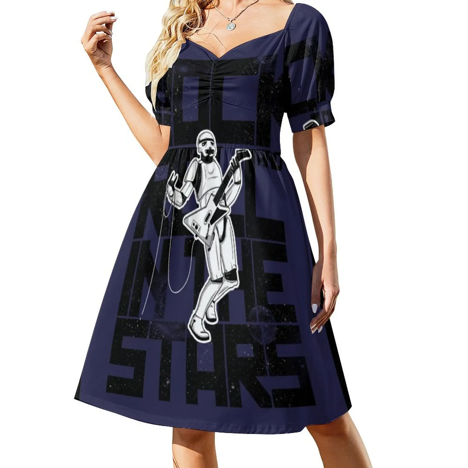 

Print Rock in the Stars Short-Sleeved Dress ceremony dresses dresses with long sleeves luxury evening dresses for women 2025