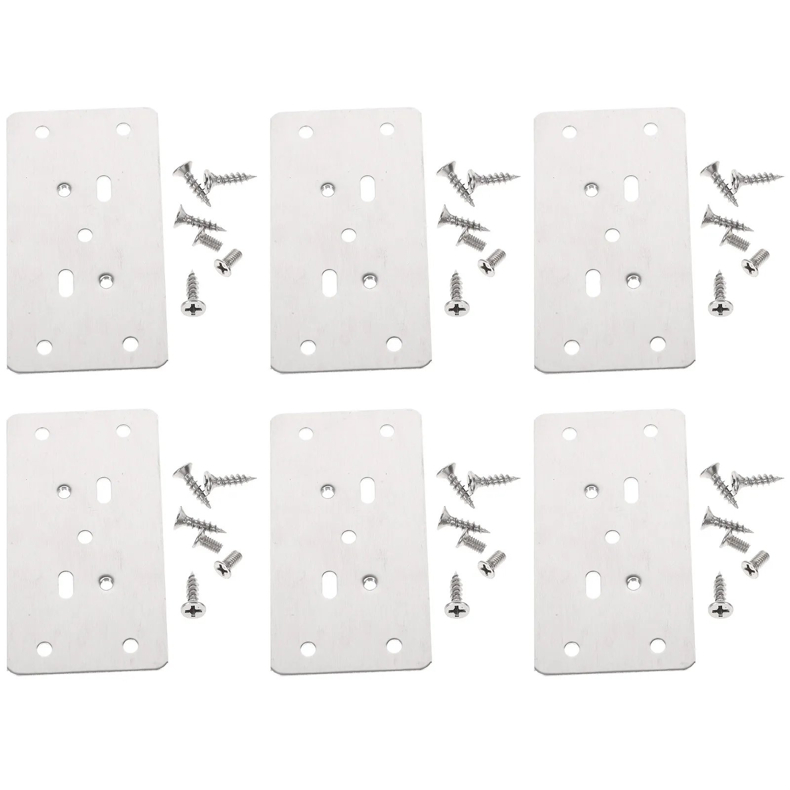 

6Pcs Cabinet Mending Plates Stainless Steel Strong Hinge Repair Kit Door Furniture Fixing Drawer Installation Screws