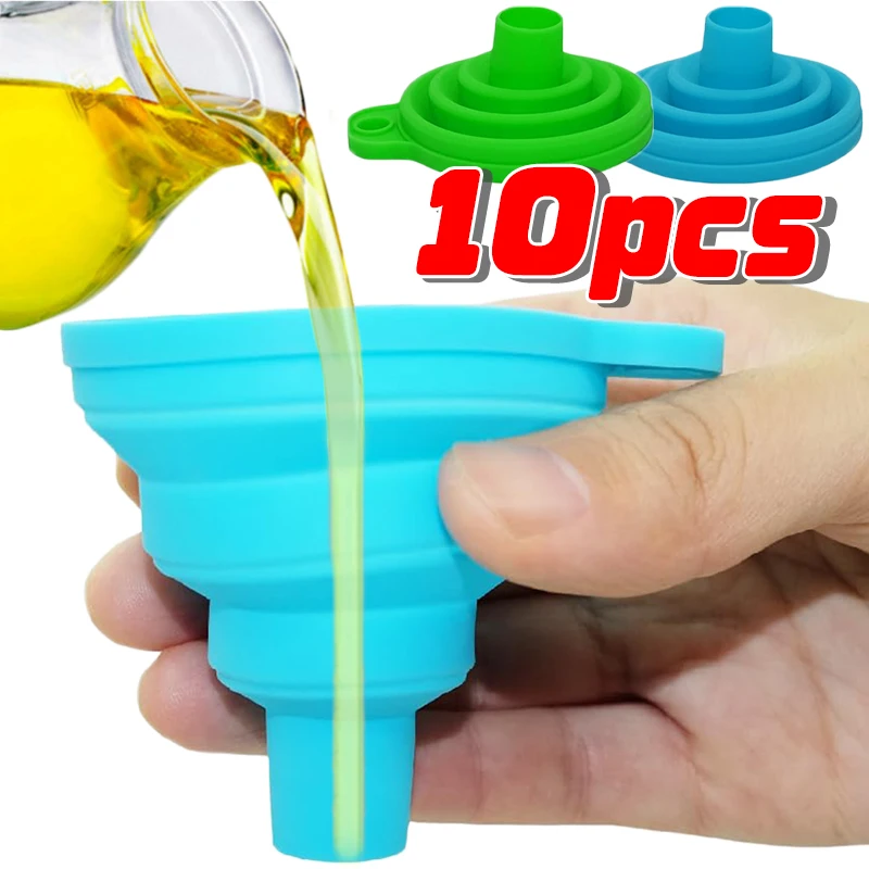 Silicone Foldable Funnel Collapsible Universal Funnels Beer Oil Liquid Hopper Kitchen Cooking Accessories Engine Tools Trechter