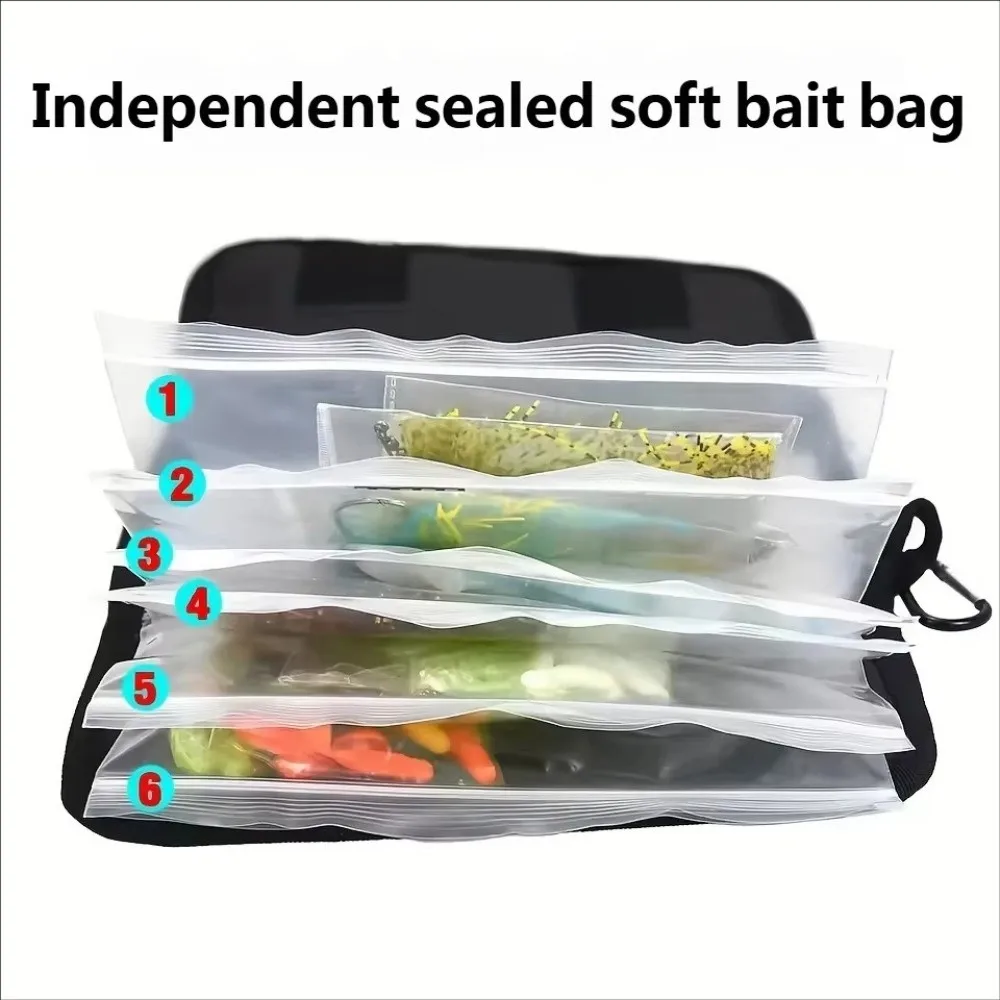 Fake Bait Bag Soft Bait Bag PVC Inner Bag Partition Waterproof Storage Bag Fishing Sorting Accessories Storage Bag