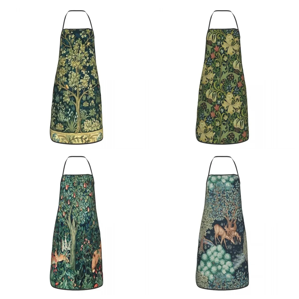 Tree Of Life By William Morris Funny Aprons for Men Women Floral Textile Pattern Kitchen Chef Bib Tablier Cuisine Cooking Baking