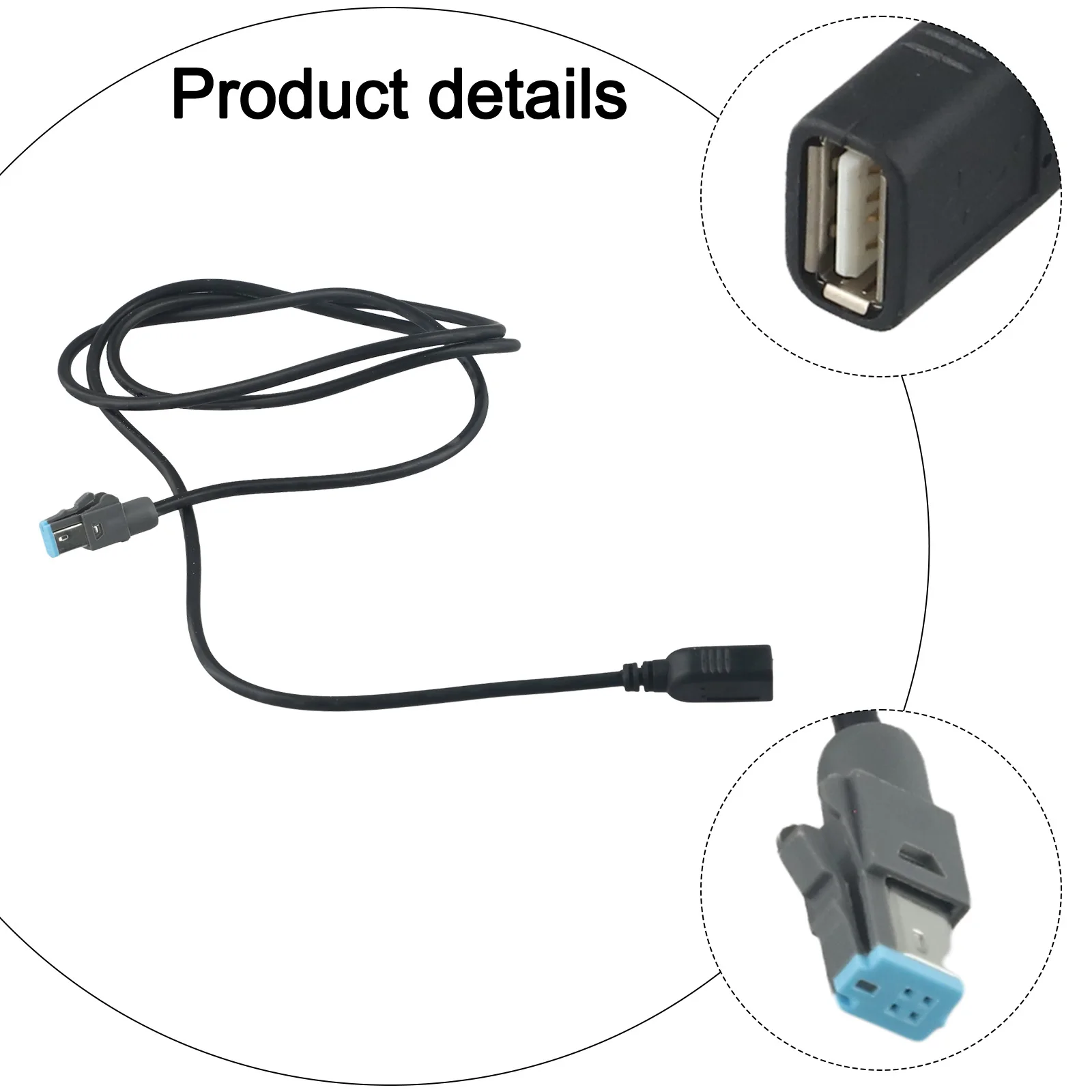 Car Audio Upgrade CD Audio Radio Player Cable 4Pin USB Cable 12V Voltage ABS Material High Universality Fitment