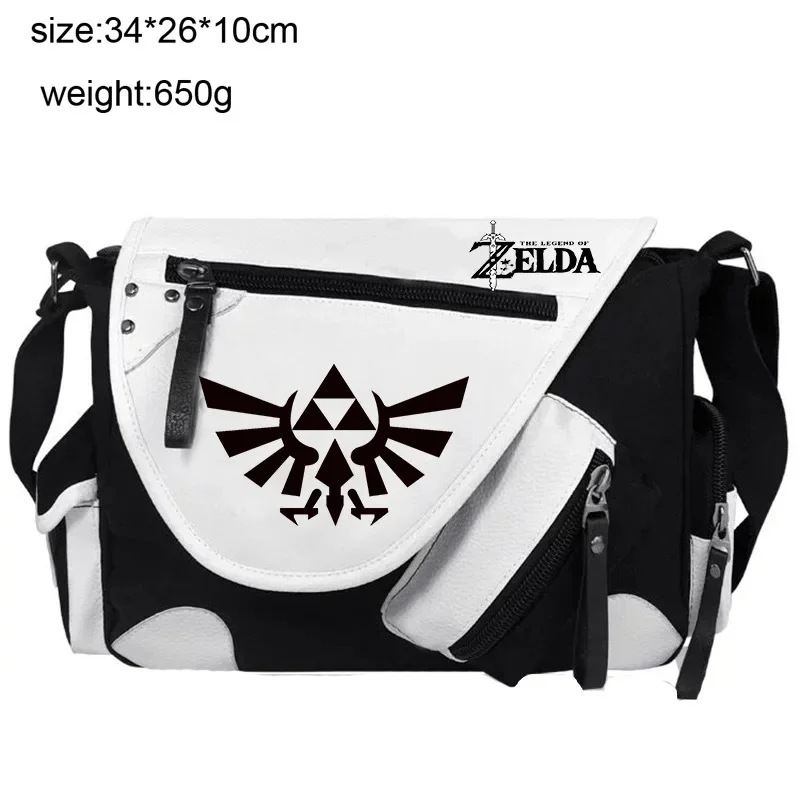 Zelda Anime Printed Shoulder Bag Durable Oxford Schoolbag Boy Girl Fashion Cross-body Bags