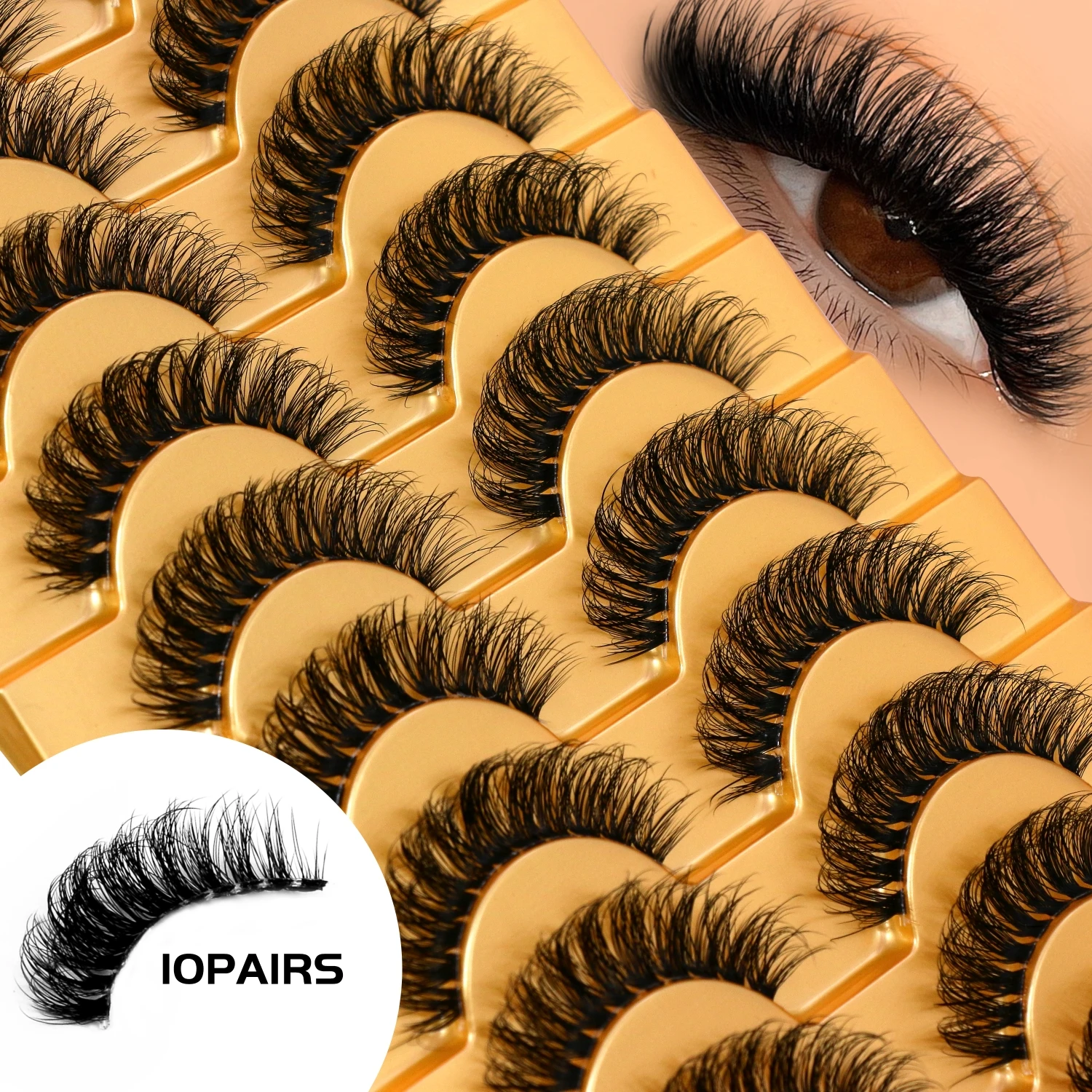 Veltrinay Plüsch Falsche Wimpern Weiche 3D Nerz Wimpern Klare Wimpern Band Vollstreifen Falsche Wimpern Gefälschte Wimpern Make-Up