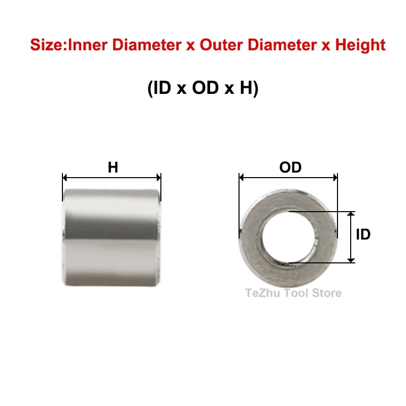 M2-M6 304 Stainless Steel Unthreaded Standoff Spacer Bushing Washer Round Hollow Gasket Sleeve Heigth 1-22mm