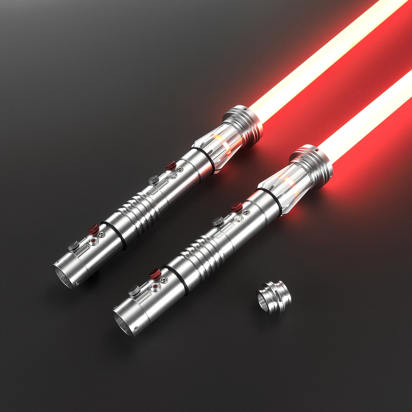 DamienSaber Darth Maul Lightsaber الحساسة السلس سوينغ ضوء Sabre FX الثقيلة المبارزة الليزر السيف المقبض المعدني مع 34 خط الصوت