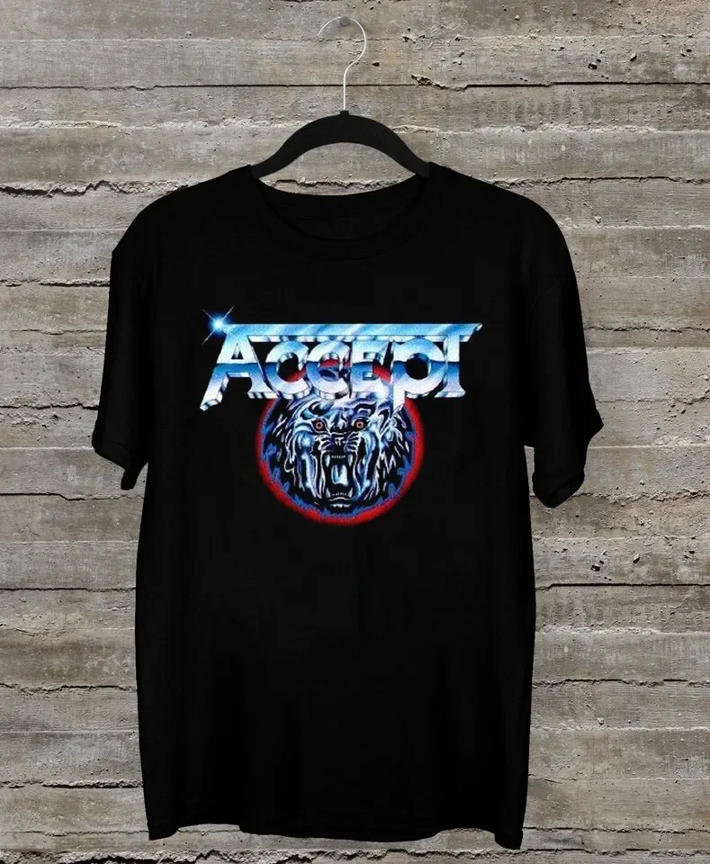 NEW Classic Logo Accept Band Short Sleeve Black All Size Shirt OM23