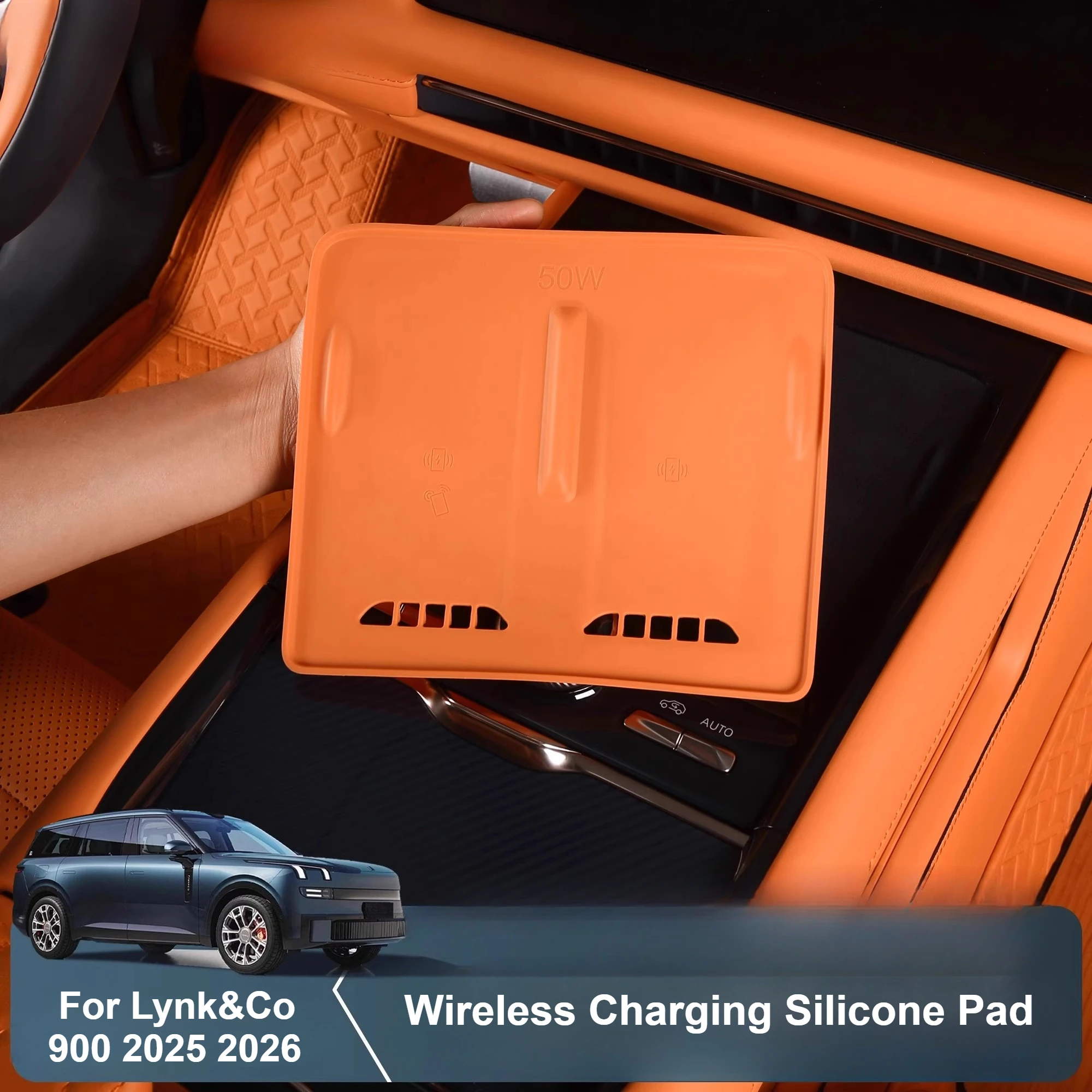 

Для Lynk & Co 900 2025 2026, силиконовый коврик для беспроводной зарядки, центральная консоль, противоскользящий коврик, аксессуары для украшения интерьера