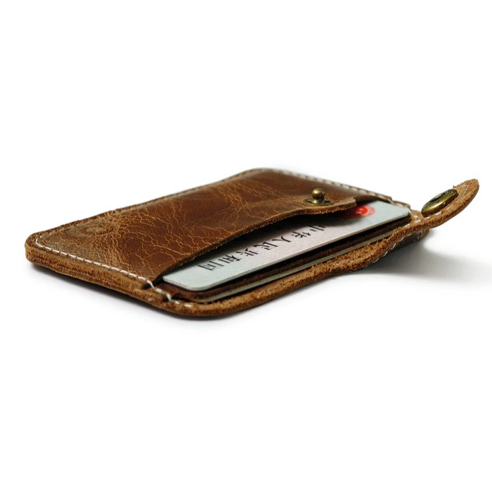 Vintage Leather Business Mini Credit Card Holder For Man Women Convenient Small Wallet ID Cash Card Case Slim Coin Purse