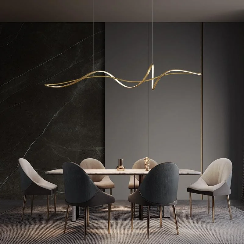 

Modern LED gold chandelier Nordic Minimalist kitchen island Pendant Lights Dining room office study table hanging lighting