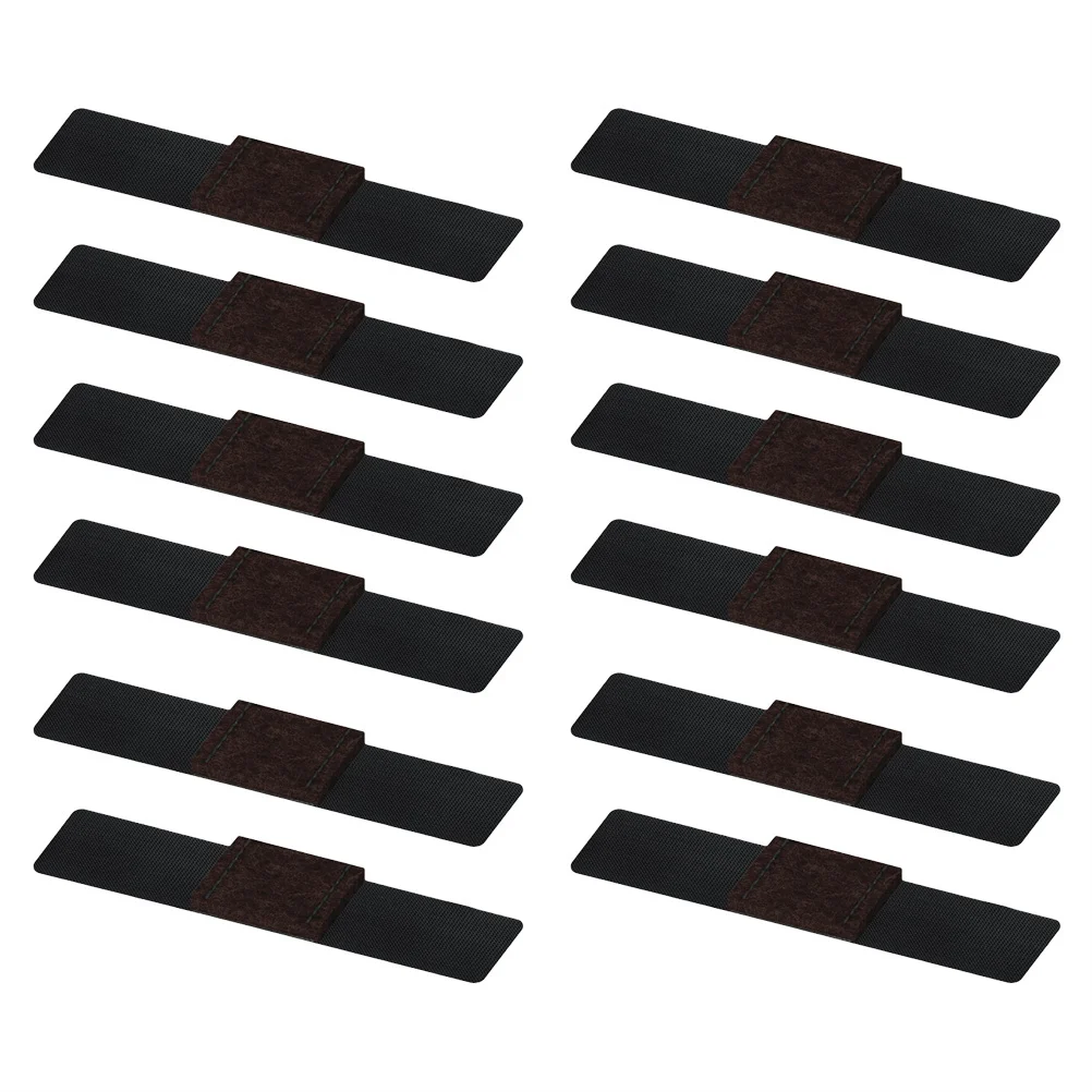 

12pcs Chair Foot Pads Wrap-Around For Sled Base Chairs Black Furniture Protectors Wear-Resistant Non-Slip Hook Loop