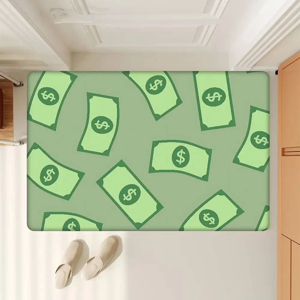 Cartoon Currency Kitchen Mat Nordic Style Bedroom Living Room Doormat Home Balcony Anti-Slip Welcome Rug