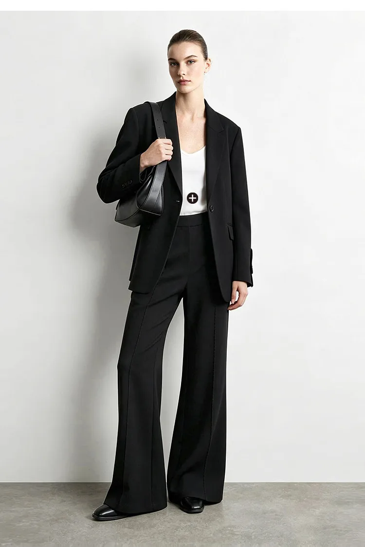 Amii Bootcut Pants Women Slimming Casual Minimalist Stretch Fit Long Trousers 2026 Autumn Embroidered Female Clothing 12613030