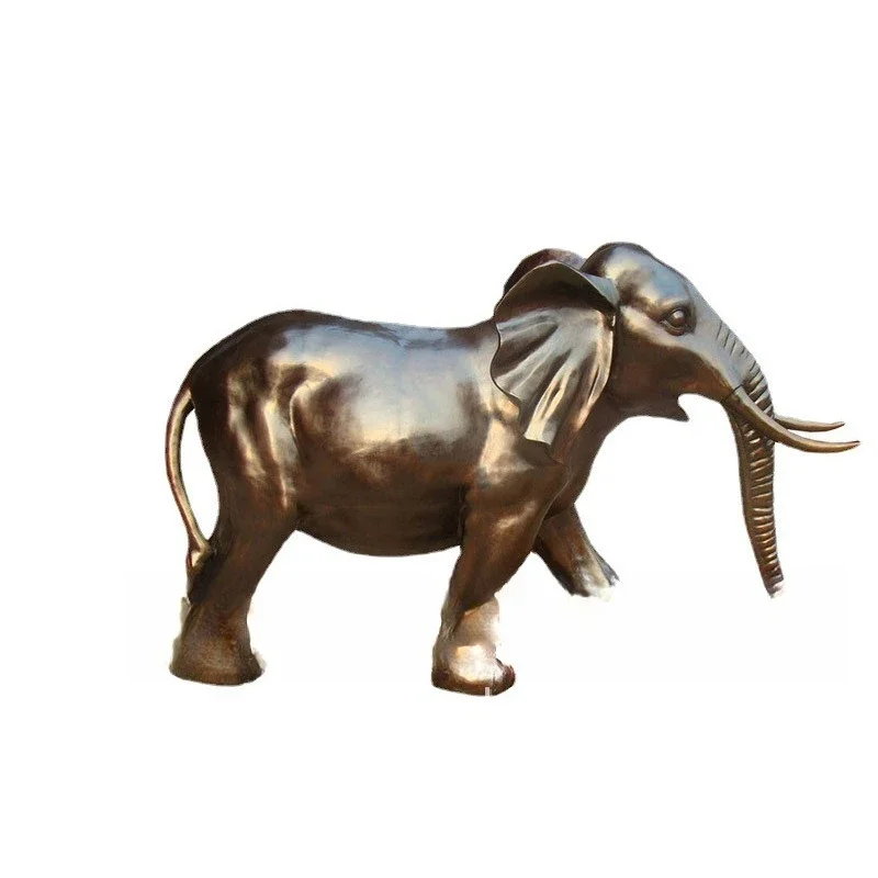 

Elephant sculpture ornament Ruyi water-absorbing elephant bronze elephant pair of company villa entrance ornament square