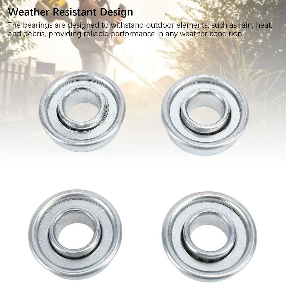 4PCS Silver Lawn Mower Bearings Steel Material Heavy Duty Ball Bearing Replacement All Wheel Drive Compact Mower Shaft Bearings