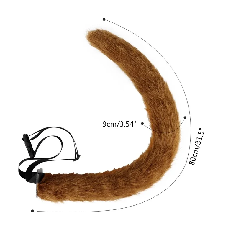 Regulowany pasek kot ogon lisa kot Prop futro futrzany Cosplay karnawał Party boże narodzenie akcesoria Anime kostium na Halloween