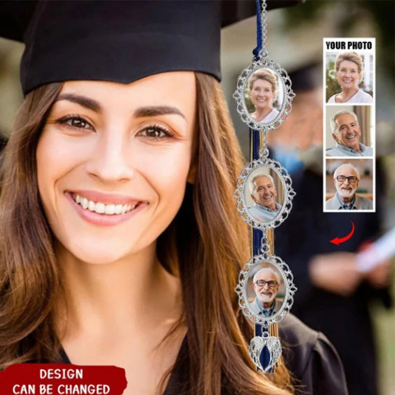 Graduation Cap Charm Tassel Personalized Photo Charm DIY Memorial Photo Chain Pendant For Ceremony Picture Decoration