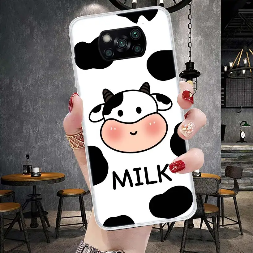 Dairy Cattle Cow Speckle Cute Phone Case For Xiaomi Poco X6 X5 X4 X3 Nfc F6 F5 Pro F4 F3 M5S M5 M4 M3 M2 F2 F1 Cover Coque Shell