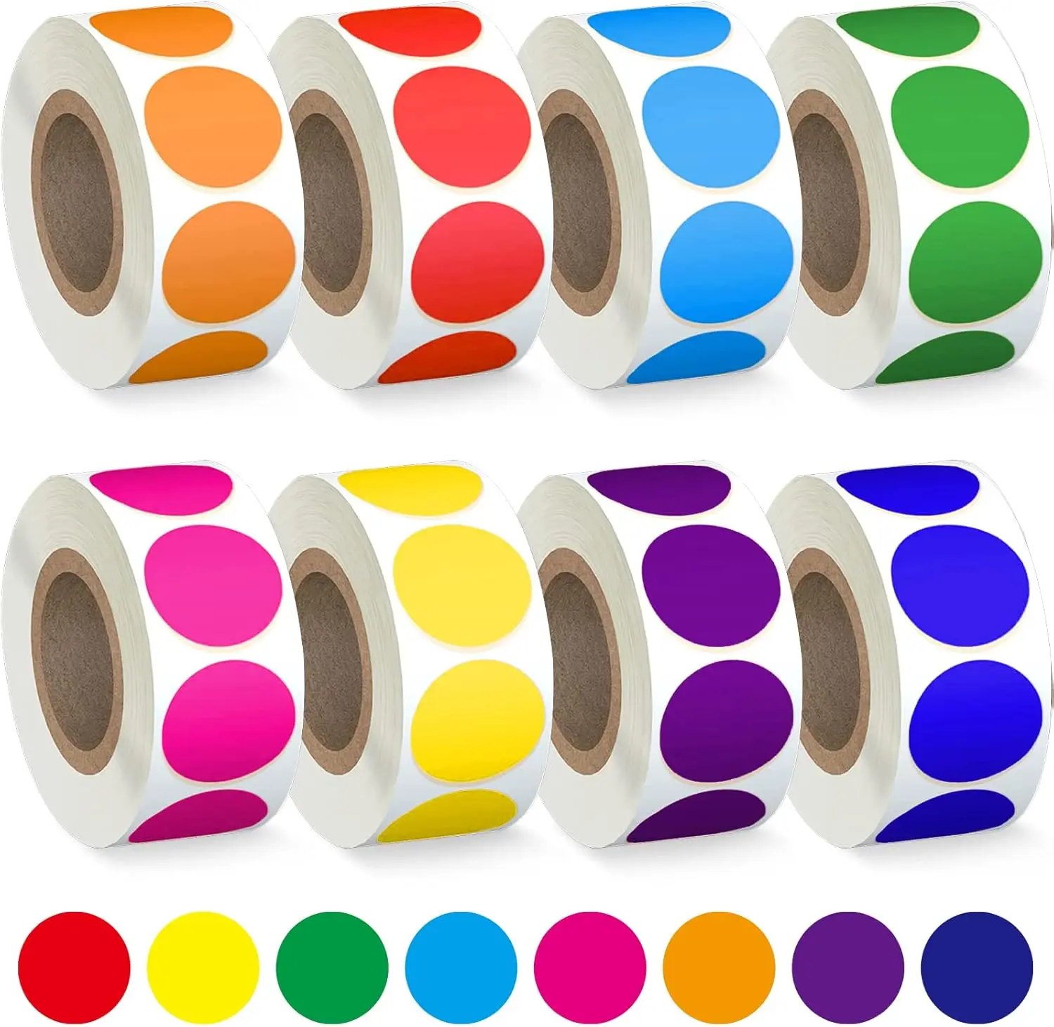 

4000 Pcs 3/4" Colored Dot Stickers, 8 Colors Circle Labels for Office, Classroom & Organization