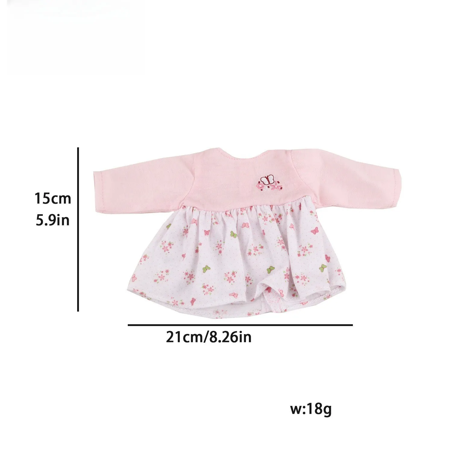 Süßes und süßes rosa Kleiderwechsel-Outfit für 12-Zoll-Reborn-Puppenmädchen