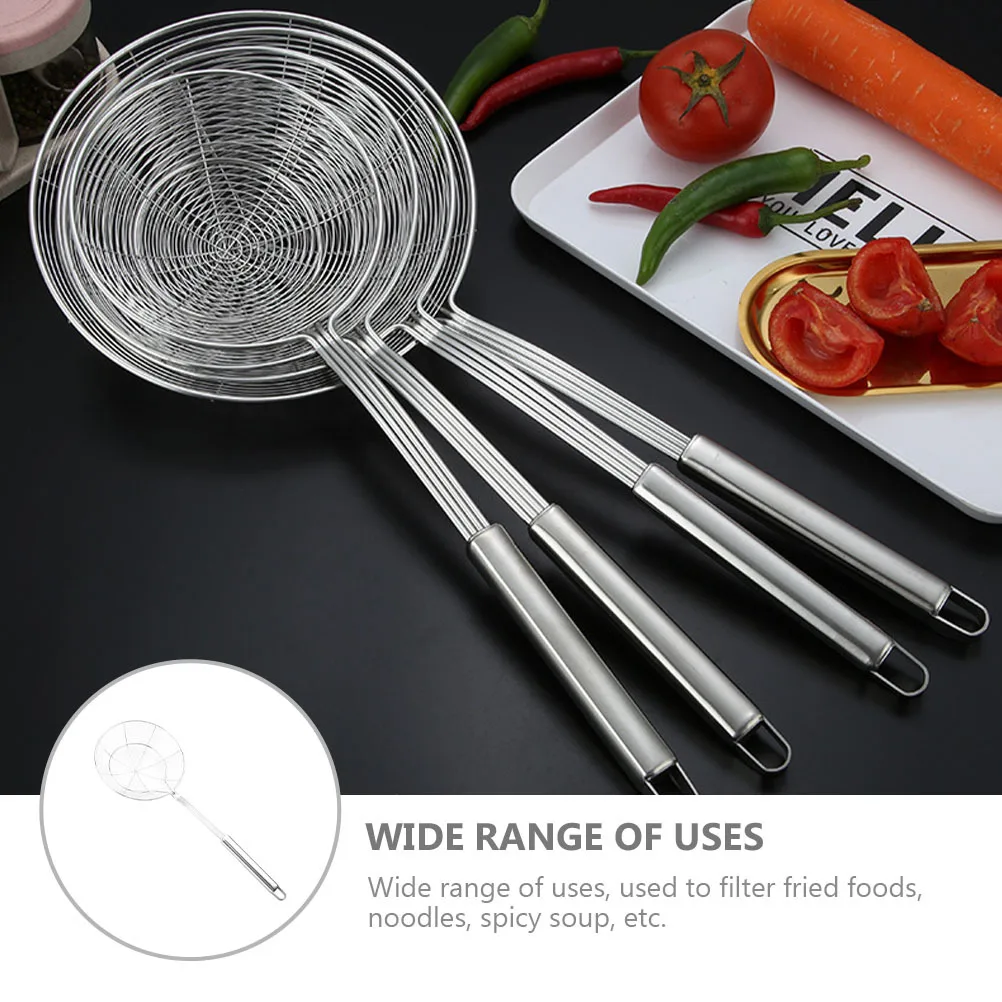 

1Pcs Stainless Steel Strainer Spoon Household Kitchen Colander Filter Scoop Oil Frying Skimmer Colander Spoon Kitchen Scoop