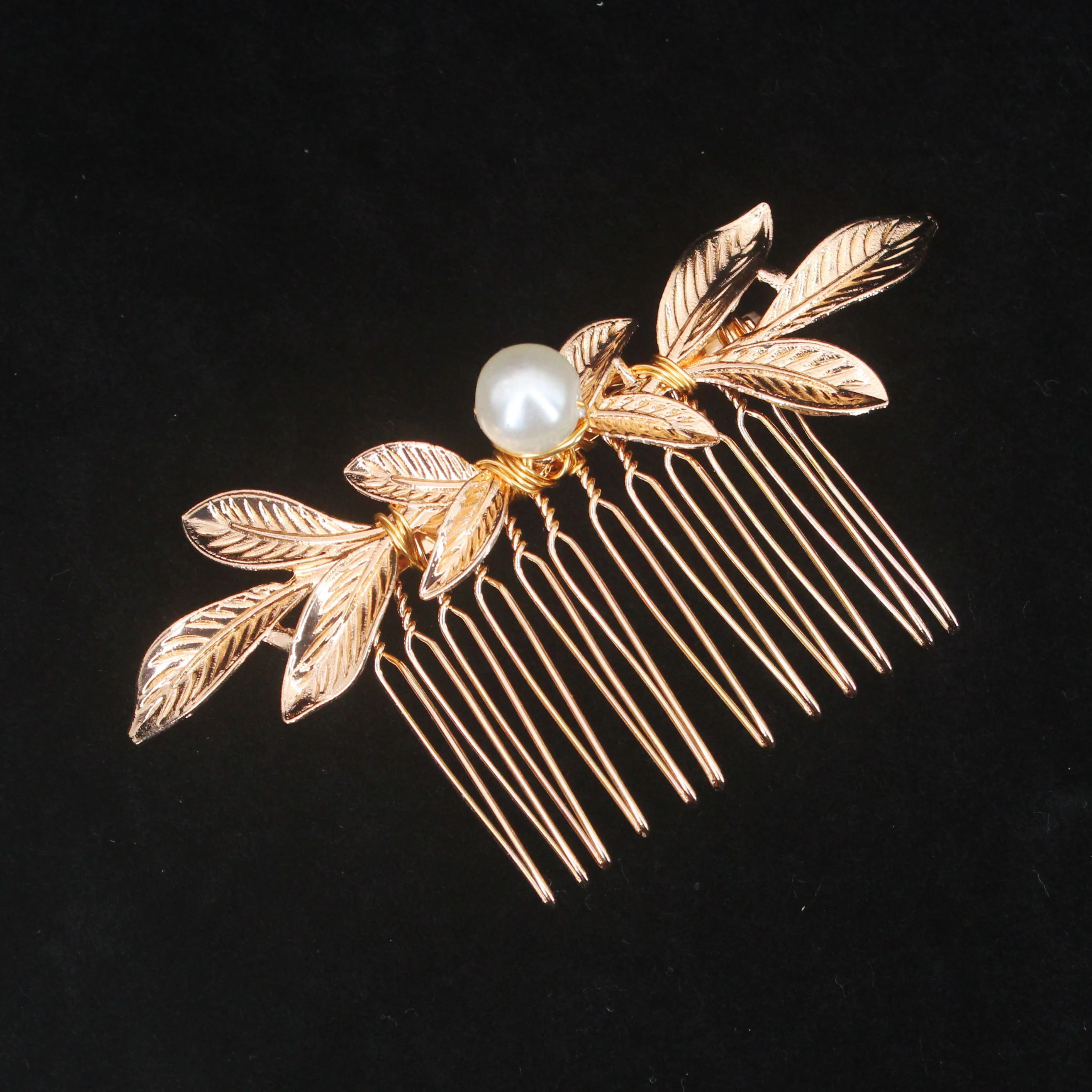 Elegant Wedding Hairpin Claw Gold Color Metal Leaf Hair Styling Tools For Women Crystal Hair Comb Pin Girls Hairclips Jewelry