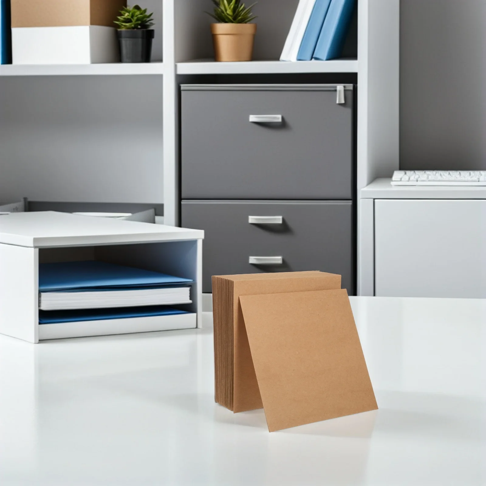 20Pcs Square Kraft Paper Envelope 20x20cm Sturdy Brown Packaging Sleeves for Wedding Invitations Party Favors Card Storage