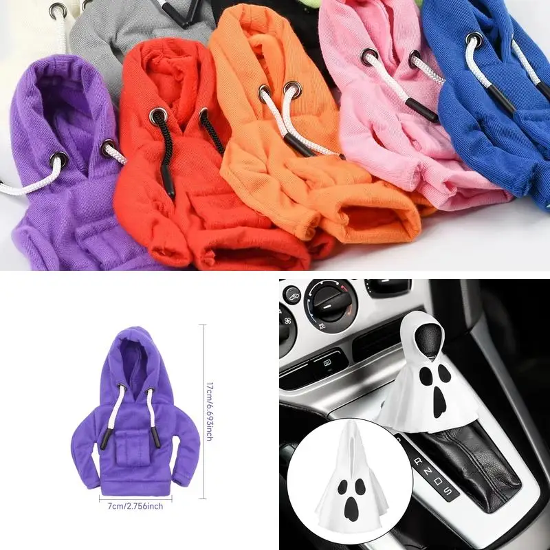 Hoodie Car Gear Shift Knob Cover, Universal Sweatshirt Style Shift Lever Protector for Manual & Automatic Auto Interior Decor Ac