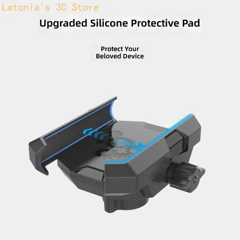 Motorcycle Phone Mount, Round Bar Clamp Holder with Rotating Ball Joint and Textured Grip Contact, 4.7-7.2 Phone Size for Screen