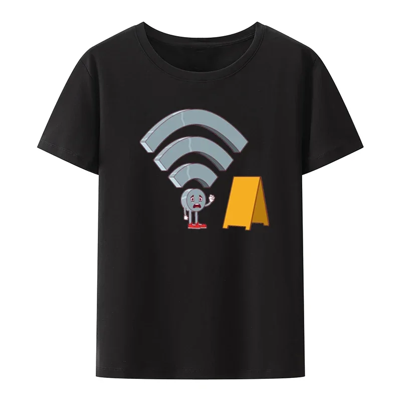 T-shirt donna divertente Top Tee per donna Retro Humor Street Fashion lettere nostalgiche uniche Xxx No Wifi t-shirt grafica disponibile