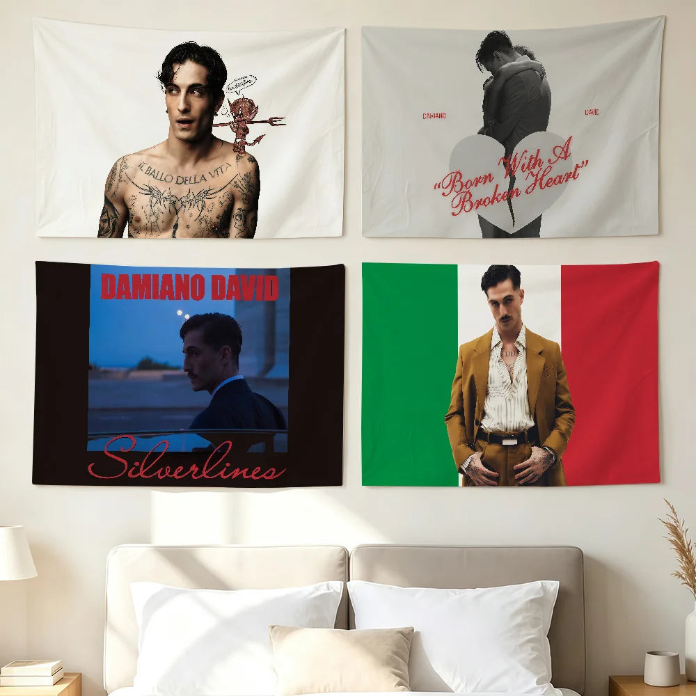 Singer D-damiano David Flag Wall Decorations Home Decor Suitable For Living Rooms Bedrooms Dormitories Parties And Holidays