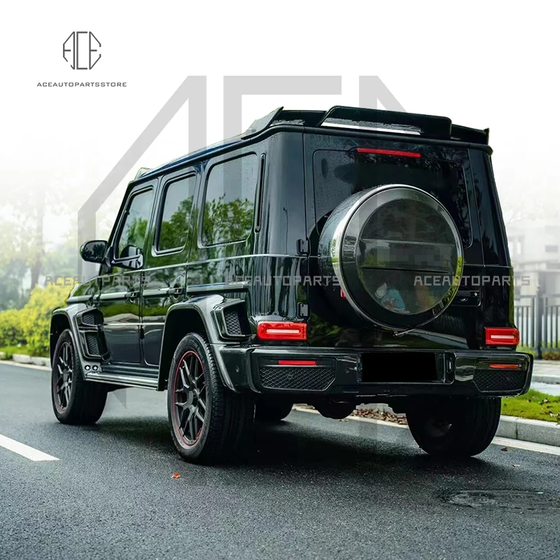 B Style Dry Carbon Fiber Full Set Body Kit Front bumper Rear bumper Wheel eyebrow  For Merce-des G Class G64 W464