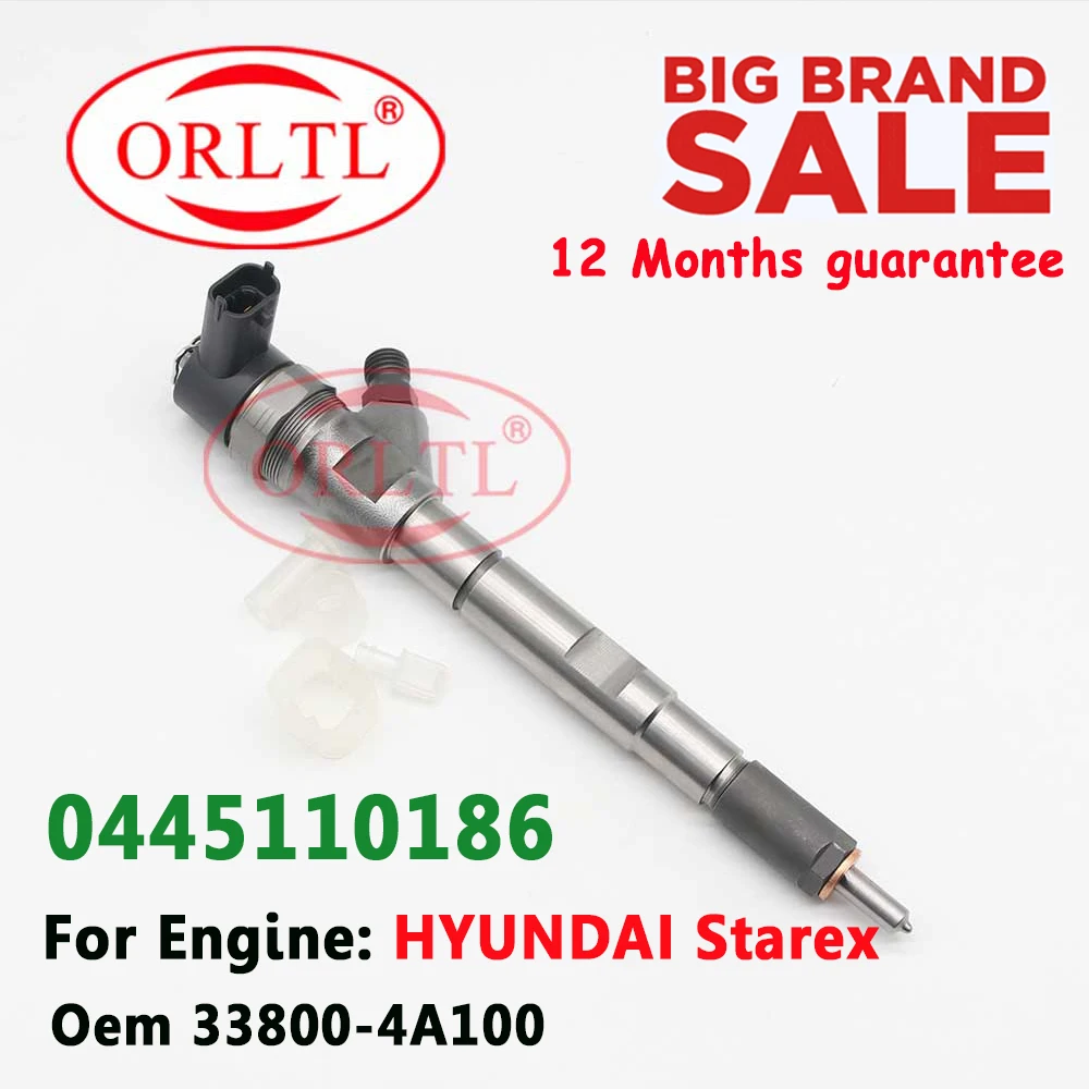 

ORLTL 0445110186 33800-4A100 338004A100 Common Rail Injector 0 445 110 186 For Hyundai Starex/Libero/Starex 2.5CRDi KIA Sorento