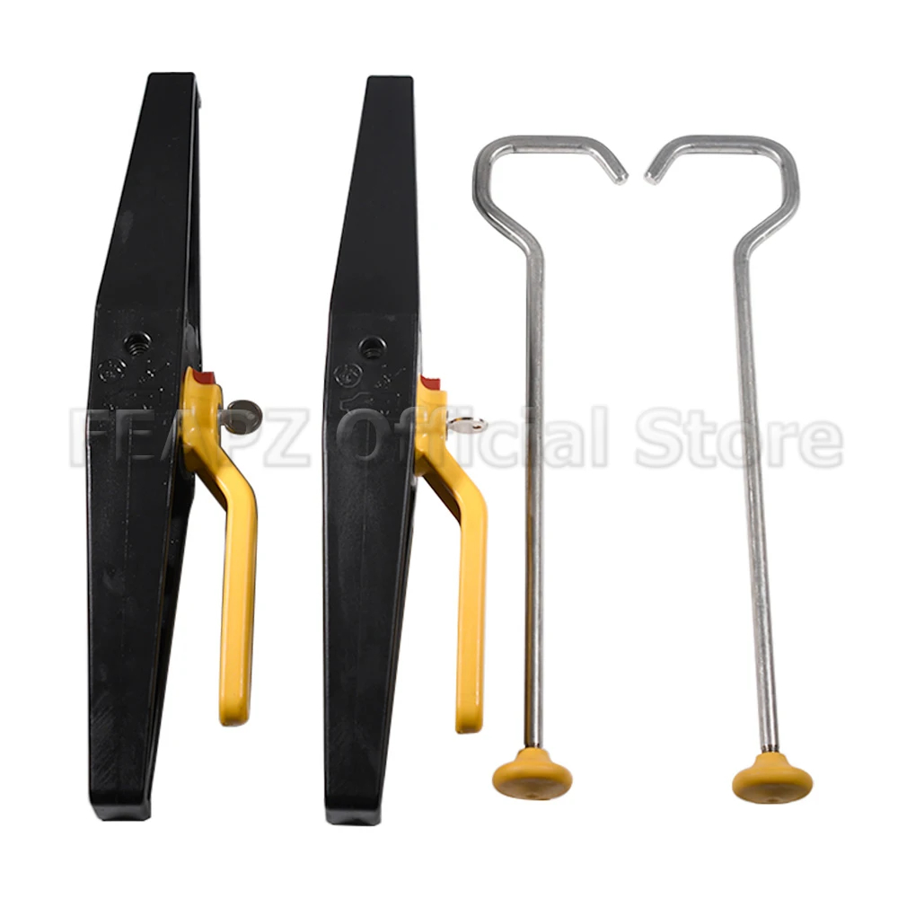 Pair of Lockable Ladder Clamps for Roof Racks - Universal Adjustable Ladder Locking Clamps for Secure Transport