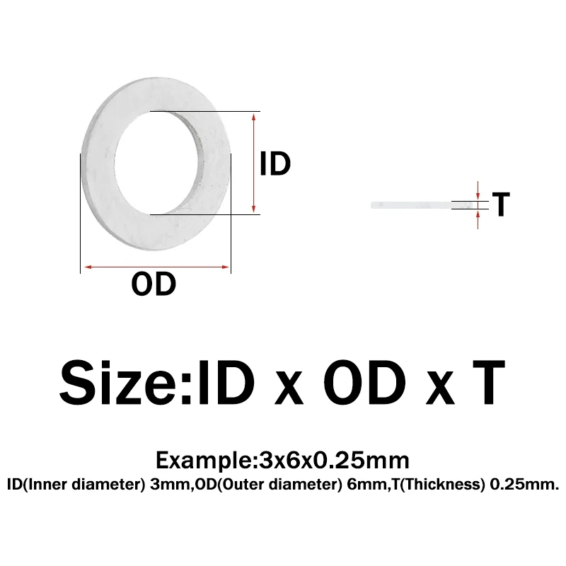 6061# Aluminum Alloy M3 M4 M5 M6 M8 Gasket Ultra-thin Metal Screw Flat Washer Standard Thickness-Increasing Meson Washer