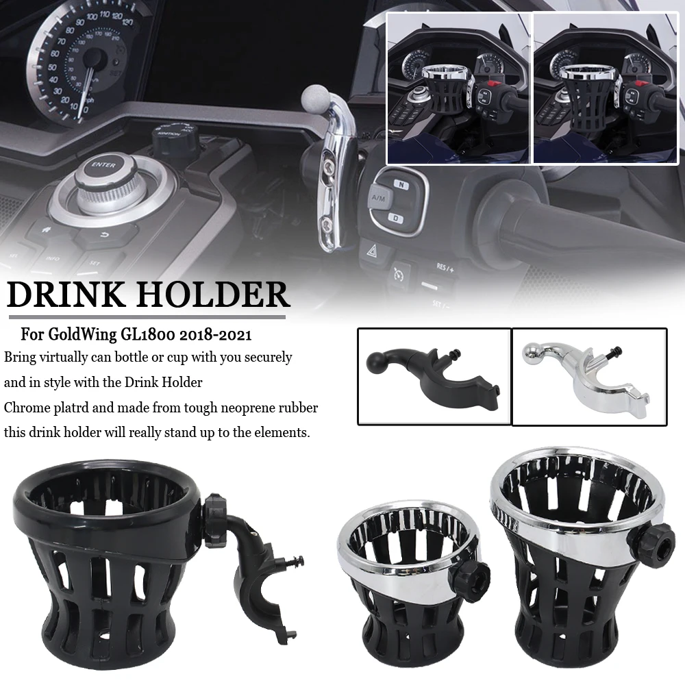 

GL1800 F6B 2018-2021 Motorcycle Passenger Water Bottle Drinking Drink Cup Mesh Basket Holder Bracket For Honda Gold Wing GL 1800